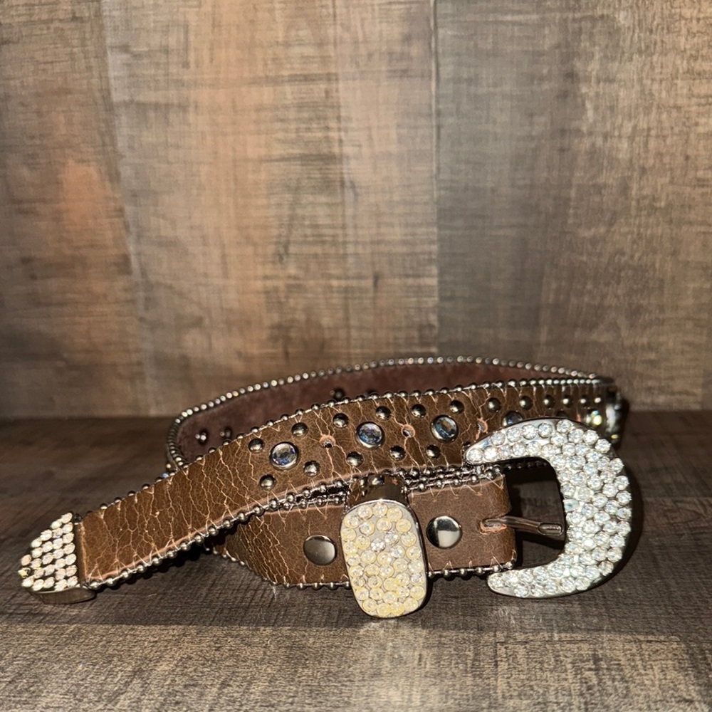 NOCONA ‎ Rhinestone Studded Belt-size 22